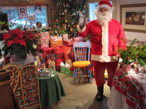 santa in the shop